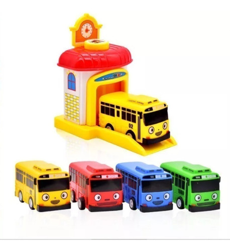 4 Unidades/set De Juguete The Little Bus Baby Garage Toy Bri