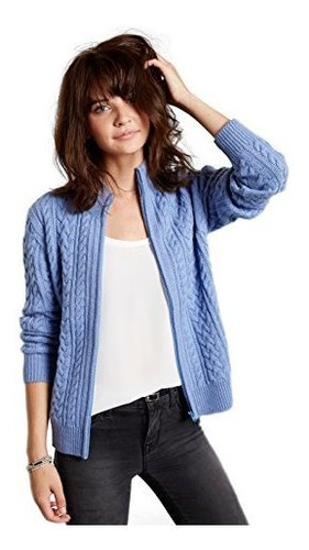 Cardigan De Cachemira %100 Cable Knit Para Mujer Katy