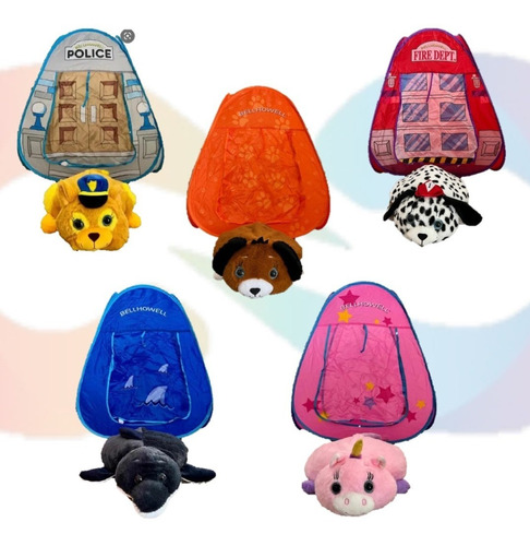 Carpa Para Niños Con Diseños Camping + Peluche Bombero