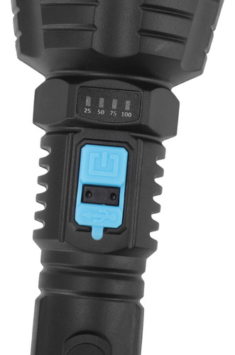 Linterna Led, Carga Usb, Pantalla De Batería De 3 Modos
