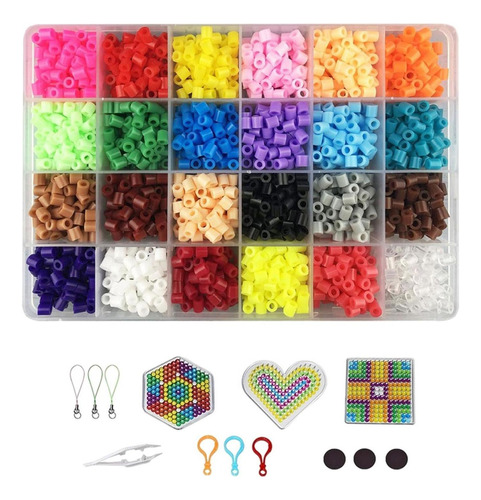  Perlas Hama Beads Fuse Beads Pixel Art, 2400 Unidades,