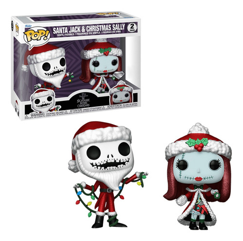 Funko Pop Diamond Disney Santa Jack & Christmas Sally 2-pack