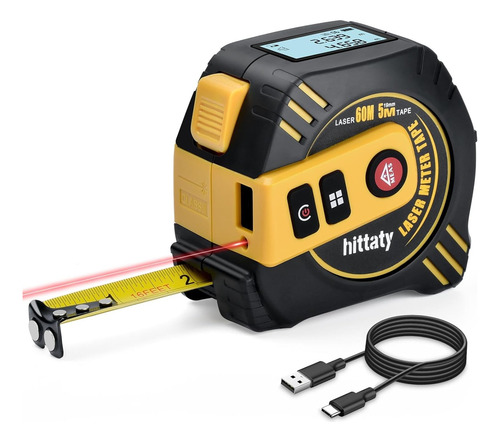 2 In 1 Laser Tape Measure, 197 Ft Laser Measuring Tool & ...