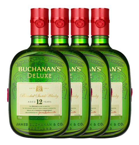 Kit 4 Garrafas Whisky Buchanan's 12 Anos 1 Litro