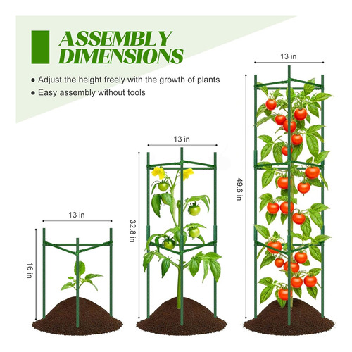 Paquete De 3 Jaulas Para Tomates Para Soporte De Plantas...