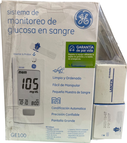 Kit Glucómetro Medidor De Azúcar  25 Tirillas + 25 Lancetas