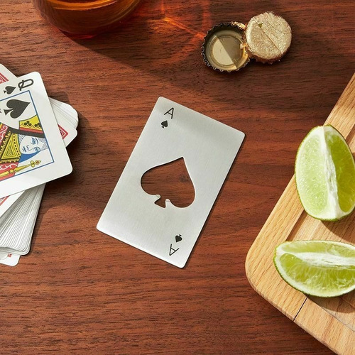 Imagen 4 de 5 de Llavero Destapador De Botellas Poker Cartas Black Jack Acero