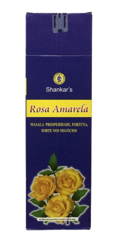 Incenso Indiano Shankar Rosa Amarela Massala 25cx 8vr Full