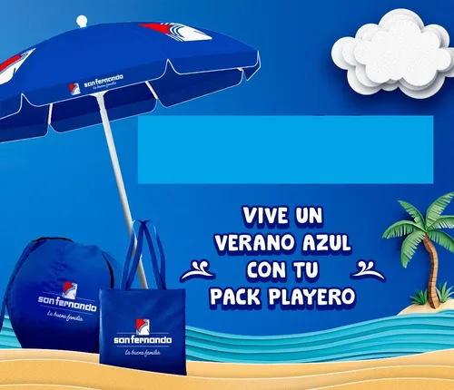 comprar Pack Playero: 02sombrillas+puff Playero+bolso San Fernando