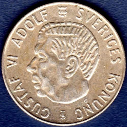 1 Corona 1961 Moneda De Suecia Gustaf Vi Adolf