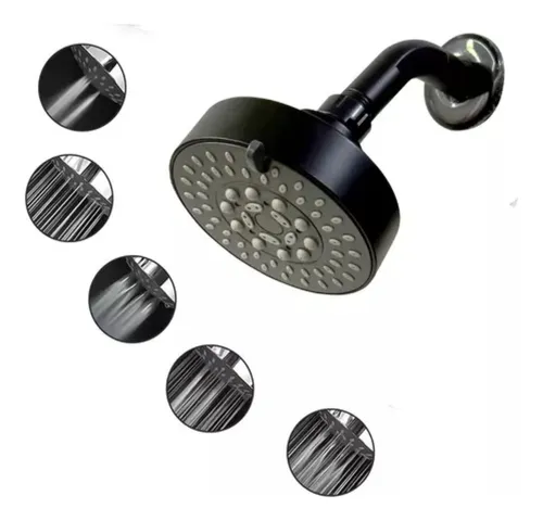 Regadera Ducha Negra 3 Funciones