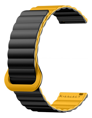 Malla Kieslect Magnetic Strap Para Smartwatch 22mm Ancho De La Malla 2.2 Cm Color Negro Con Amarillo