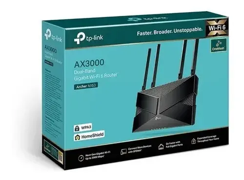 Roteador de malha única TP-Link Archer Ax53 Gigabit Wi-Fi 6 Ax300...