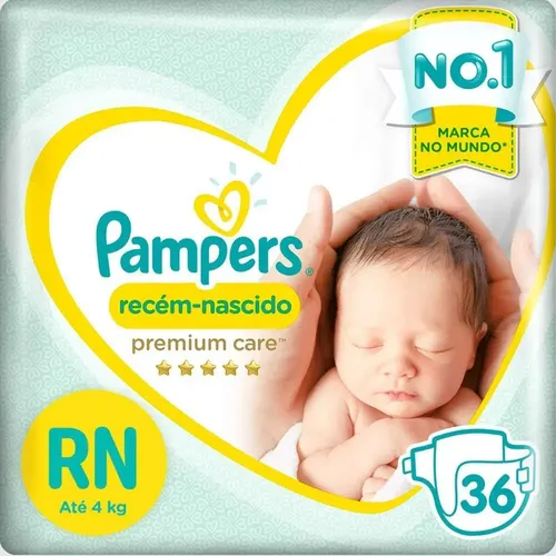 Fralda Pampers Premium Care RN · 36 unidades