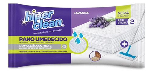 Lenço Umedecido Hiperclean Lavanda Pct. 12 Unid. Mop Limpeza