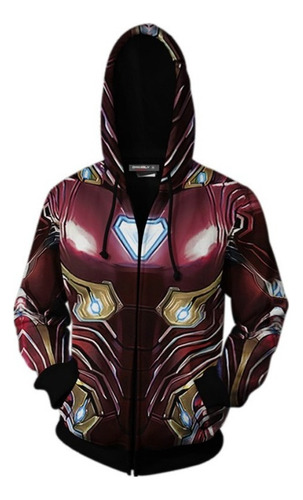 Los Vengadores Iron Man Suadadera Cosplay Disfraz Adulto Roj