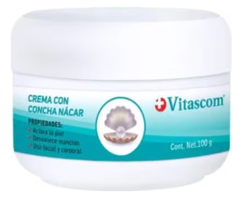 Crema Con Concha Nacar, Vitascom 100g.