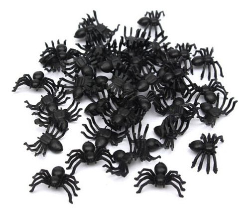 50 Unidades De Juguete De Plástico Negro Con Forma De Araña