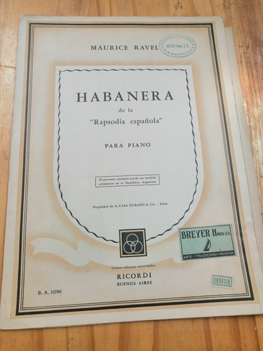 Maurice Ravel Habanera  Rapsodia Española  Para Piano