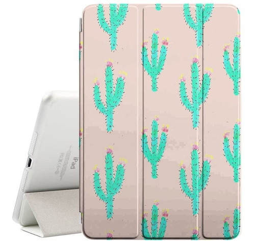  Cactus Flower Pattern Smart Cover With Back Case  Auto...
