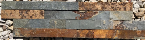 Piedra Oxido Natural Placa Panel 15x55 Laja Brick Por M2