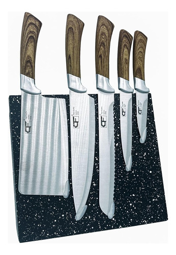 Set 6 Cuchillos Acero Inoxidable Cocina Chef Base Magnetica 