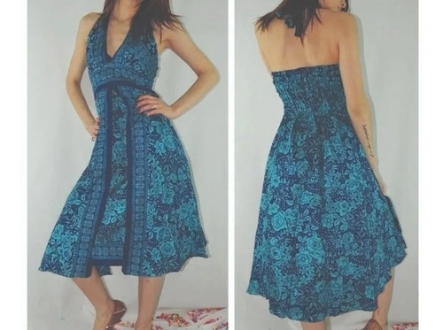 Vestido Seda Hindú Fiesta Tipo Holi Rapsodia Importado Boho