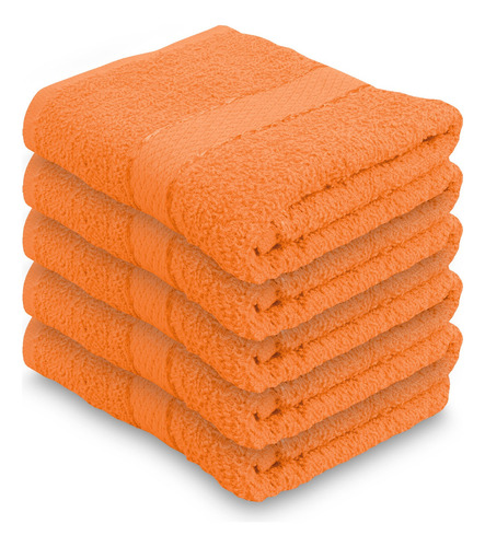 Gila Toalla Para Manos De Algodón Essentials I Paquete De 5 Color Naranja Lisa