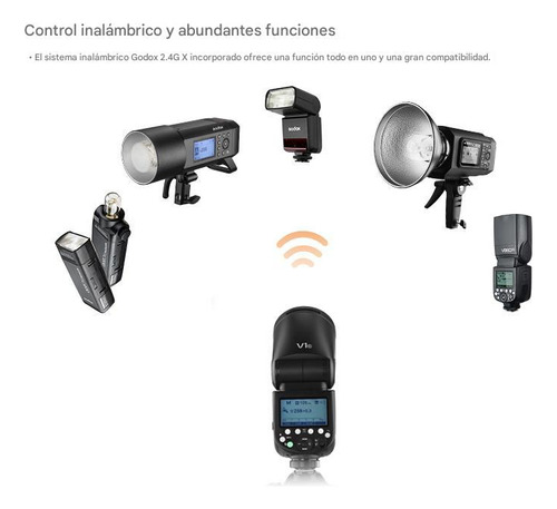Flash para cámara Godox V1 TTL color negro