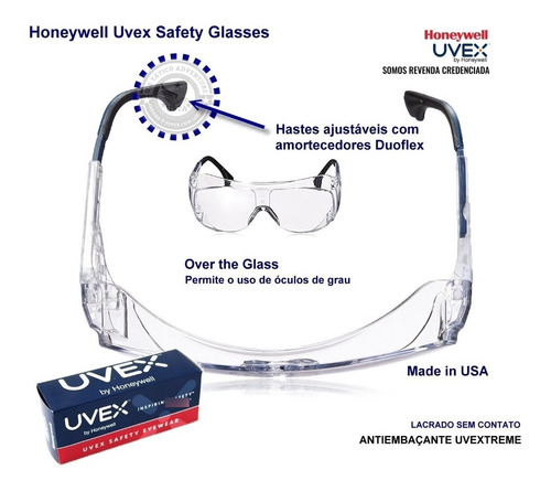 Imagem 2 de 5 de Óculos De Sobrepor Grau Ultraspec Antiembaçante Uvex Usa