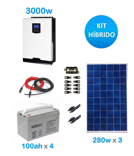 Kit Solar Fotovoltaico 3000w Híbrido Medio