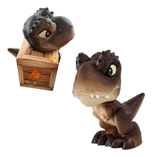 Mini Dino T-rex Preto Na Casinha Jurassic Word - Pupee