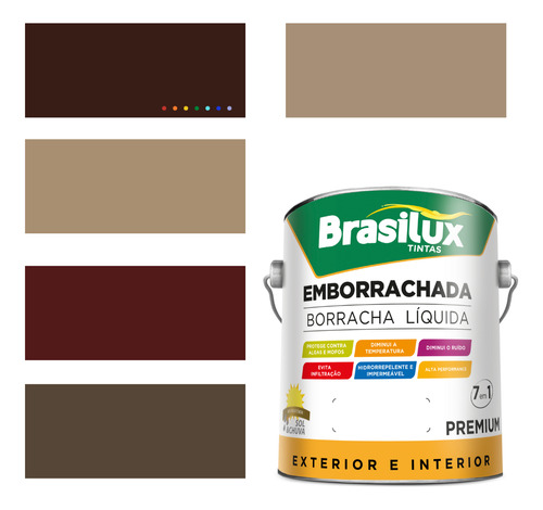 Tinta Emborrachada Marrom 3.2l Borracha Líquida Brasilux