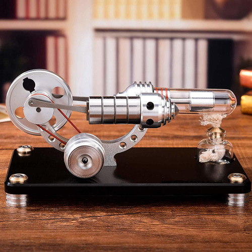Sunnytech Hot Air Stirling Engine Colorful Led Flywheel Educ