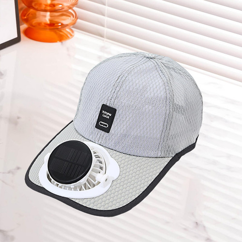 Sombreros De Visera Con Carga Solar/usb Gris Claro
