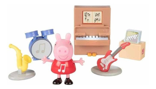 Muñeca Pepa Pig Playset Habitación De Música Y 6 Accesorios