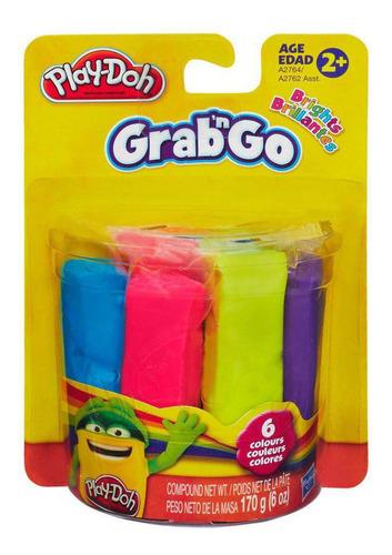 Imagem 1 de 1 de Massinha Play-doh Grab N Go Brilhante Com 6 Unidades Hasbro