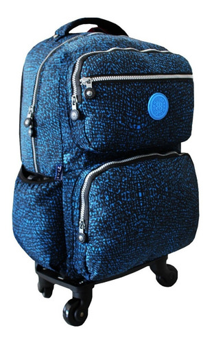 Imagem 5 de 10 de Mochila Escolar Rodinhas Removível 360 Juvenil Wookey Azul