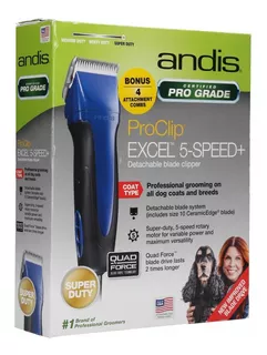 Maquina Andis Proclip Excel 5 Velocidades, Azul, Profesional