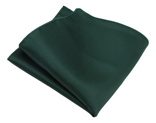 Pañuelo Satín Hombre De Bolsillo Y Traje - Grin Accs Color Verde Botella Diseño De La Tela Liso