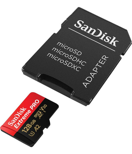 Tarjeta microsd 128 GB 4k V30 U3 Extreme Pro 200 MB/s Sandisk