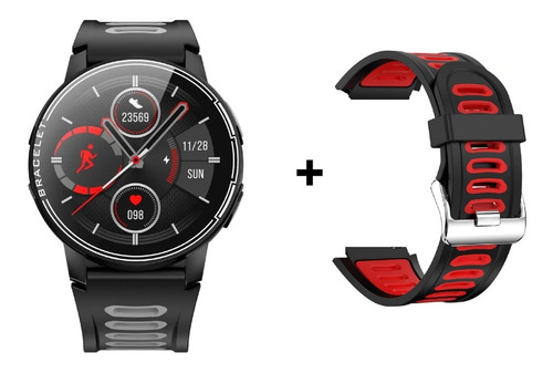 Imagem 1 de 10 de Smart Watch S20 1,3 Full Touch Screen + Pulseira Vermelha