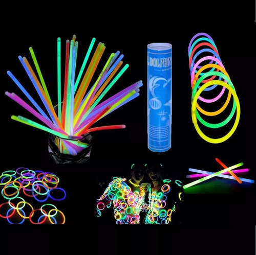 Imagem 2 de 2 de Tubo Pulseira De Neon 100 Unidades Cores - Festas Formaturas