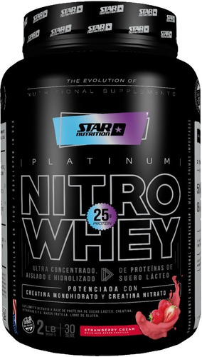 Star Nutrition Nitro Whey Proteina Sabor Frutilla 908g