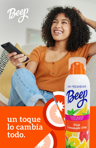 Beep 3pack Aromatizante Ambiental En Aerosol Limonada Rosa