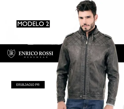 Jaqueta Masculina Couro Ecológico Importada Enrico Rossi | Mercado Livre