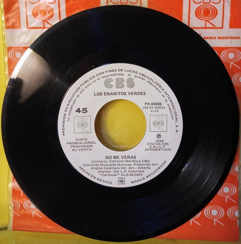 Los Enanitos Verdes No Me Veras 45 Rpm (Usado)