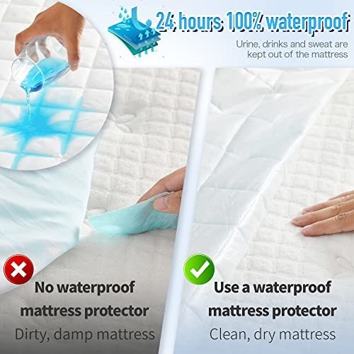 Protector De Colchón Hyleory Queen Size, Impermeable, Breath