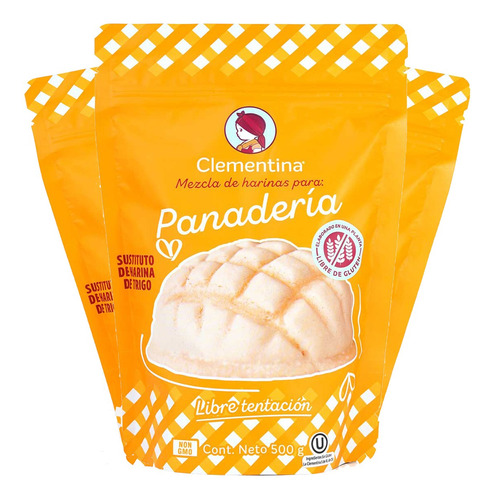 Harina Sin Gluten Para Panadería Clementina - 3 Paquetes