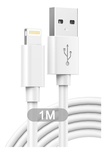 Cable Usb Generico Cargador Rápido Lightning 1m Blanco